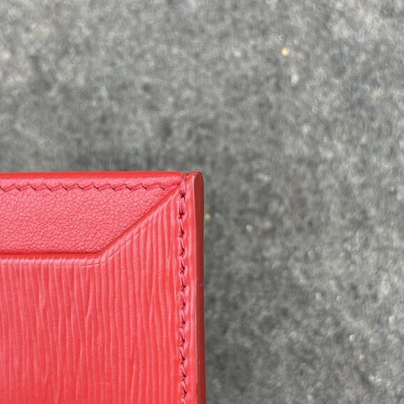 Prada Card Holder Vitello Move Red And Gold 3 Cc - Picture 6 of 11